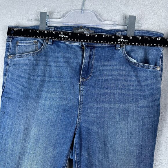Torrid Women's Super Skinny Jeans Feel The Fit Super Soft Mid Fit Blue Size 16 - Picture 7 of 11